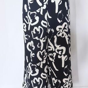 J. Crew Navy Blue and White Wide Leg Pants